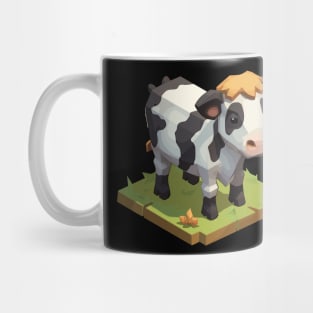 Cute Chubby Chibi Isometric Cow Mug